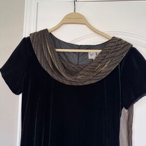 Sherri Martin Shawl Black Velvet Dress